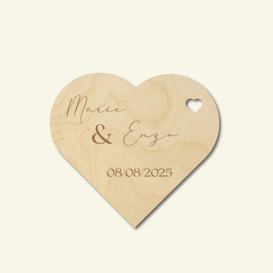 Magnet coeur bois "Amour"