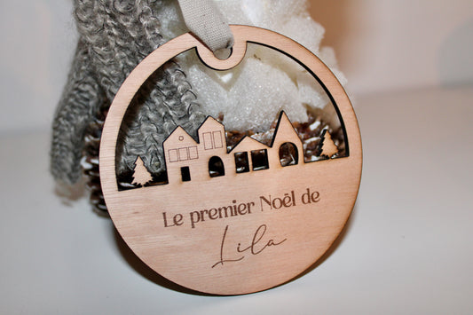 Boule "Mon premier Noël" - Paysage enchanté