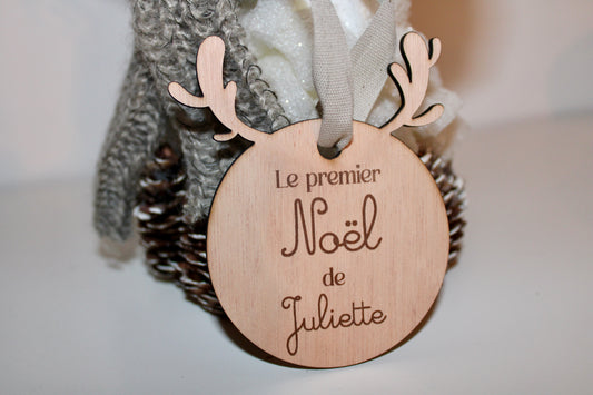 Boule "Mon premier Noël" - Renne